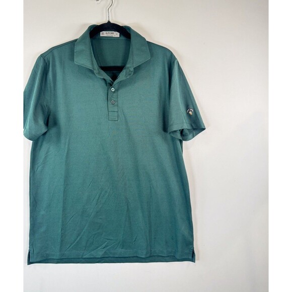 G/Fore Men Polo Shirt Green Classic Short Sleeve Performance Golf Stretch Medium - Picture 6 of 10